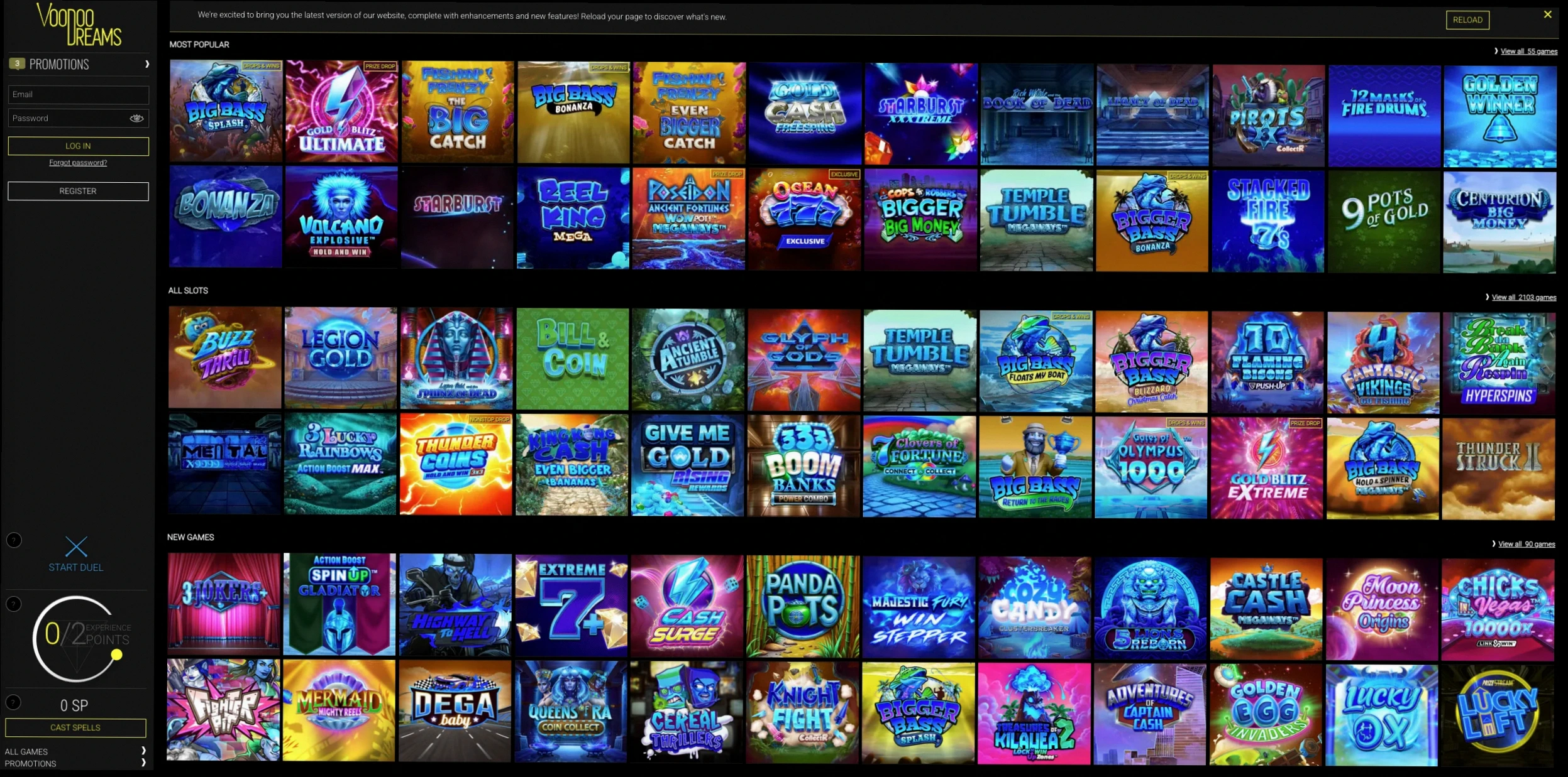 Voodoodreams casino välkomstbonus 100% upp till €50 + 140 gratissnurr